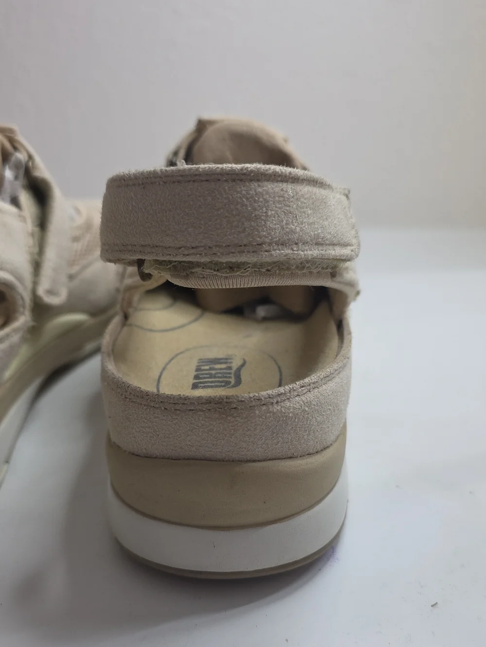 DREW ODYSSEY SLINGBACK ORTHOPEDIC HOOK/LOOP CREAM SUEDE WALKING SHOES LADIES 9.5